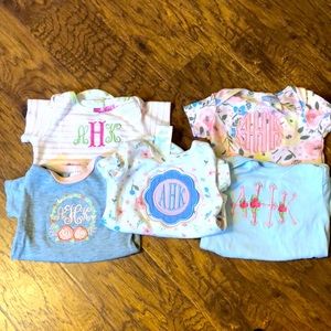 AKH Monogrammed Laura Ashley Onesies